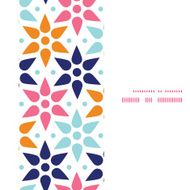 Vector abstract colorful stars vertical frame seamless pattern background