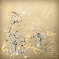 Vector Pencil Hand Drawing Flowers N2
