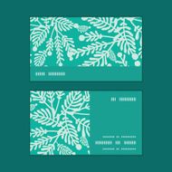 Vector emerald green plants horizontal stripe frame pattern business cards N2