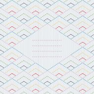 Text frame Traditional Japanese Embroidery Ornament with rhombs N2