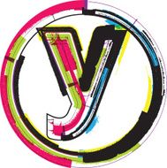 Colorful Grunge Font LETTER Y N4