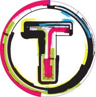 Colorful Grunge Font LETTER t N4