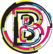 Colorful Grunge Font LETTER B N4