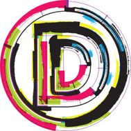 Colorful Grunge Font LETTER d N4