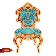 Watercolor vector vintage chair throne N2