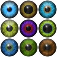 Set of eye iris generated textures