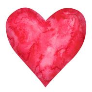 Watercolor paint red heart icon