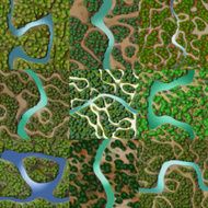 Set of mini landscape seamless generated backgrounds