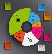 Info graphic with abstract round graph template N2