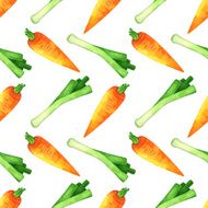 Watercolor seamless pattern with vegetables N2