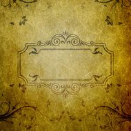 Grunge floral background with frame and copy space