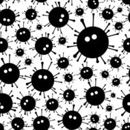 black monsters virus seamless pattern eps10