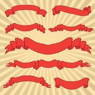 Retro red grunge banners N2