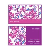 Vector vibrant field flowers horizontal stripe frame pattern business cards N2