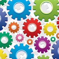 vector background of colorful gears