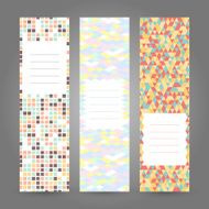 Set of Vertical Colorful Banners Abstract Geometric ornament