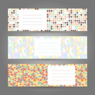 Set of Horizontal Banners Abstract Geometric ornament