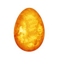 Watercolor golden Easter egg