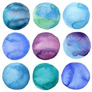 Watercolor hand painted circles collection N4