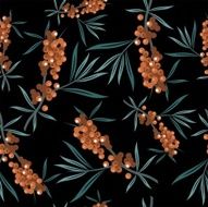 Seamless berry sea-buckthorn ornament color 306