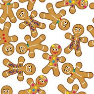 Seamless background Gingerbread Man N2