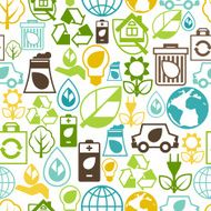 Ecology seamless pattern with environment icons N3