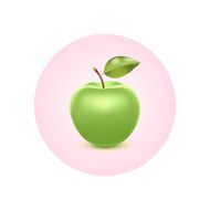 Realistic green apple icon