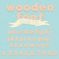 Vintage wooden alphabet Flat style