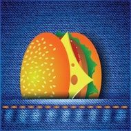 hamburger on a blue background