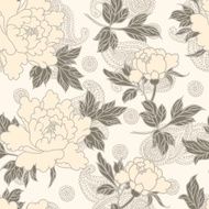 Flowers pattern on paisley background