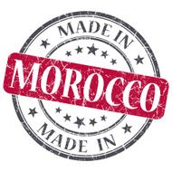 made in MOROCCO red grunge stamp isolated on white background