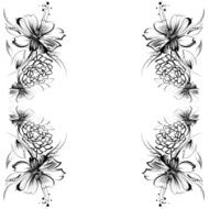 Roses and camomiles Mandala freehand drawing ornament pattern N5