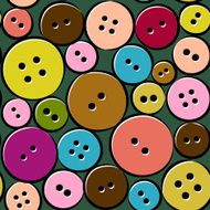 Cute pattern with abstract buttons N2