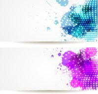 Two watercolor banners