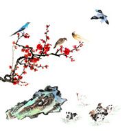 plum bloom stone and animal N110
