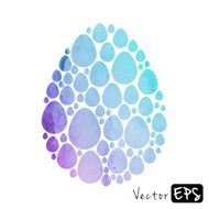 Easter egg from small eggs of watercolor texture N2