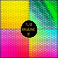 Set of four geometric patterns Texture with triangles Mosaic
