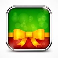 Square green icon &amp; bow