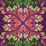 Symmetrical fractal pattern Collection - tree foliage N9