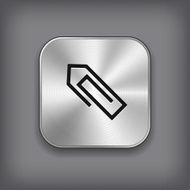 Paper clip icon - vector metal app button N2