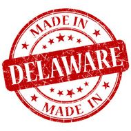 made in Delaware red round grunge isolated stamp