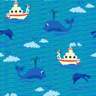 Seamless baby pattern &ndash; Sailor N2