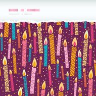 Vector colorful birthday candles horizontal torn seamless pattern background