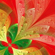 Beautiful fractal flower in green and red N2