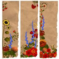 Set of paper bookmarks with traditional Ukrainian designs eps