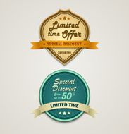 Discount labels vintage retro design style N2