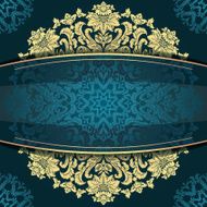 Blue vintage floral background