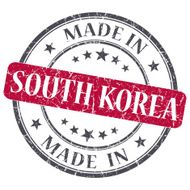 made in SOUTH KOREA red grunge stamp