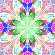 Multicolor beautiful fractal in stained glass window style N13