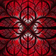 Symmetrical pattern of the leaves in red and black